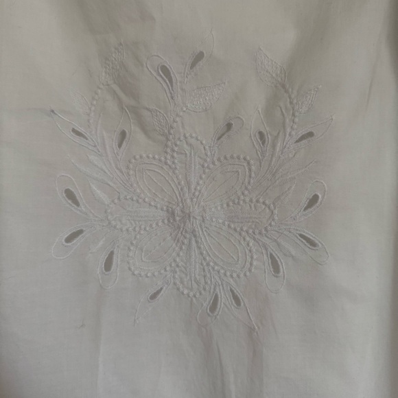 LOFT Ivory White Embroidered Floral Blouse, XS - Picture 5 of 11